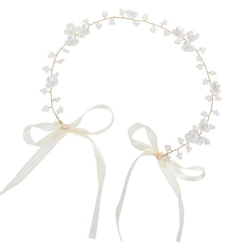 Verstellbare Imitation Perlen Blumenkranz Stirnband Für Brautbrautjungfern Hochzeit Party Hair Accessoires Leichte Brauthaar Dekore Verstellbare Imitation Perlen Blumenkranz Stirnband Für Brautbrautjungfern Hochzeit Party Hair Accessoires Leichte Brauthaar Dekore von FIRSTXIU