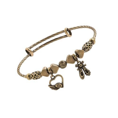 Vintage Armreifen Erweiterbare Manschettenarmbänder Übertriebene Armband Messingtextur Für Paare Und Partyanschlüsse Einstellbarer Messingarmarm Für Frauen Geeignet von FIRSTXIU