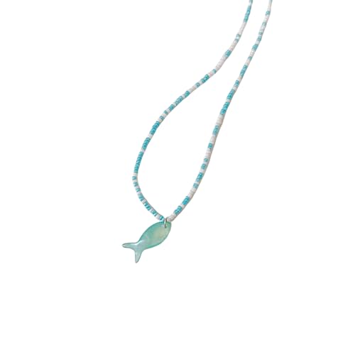 Vintage Blue Perlen Vintage Fish Anhänger Halskette Für Frauen Elegant Einstellbare Länge Colarmbone Kettengeschenk Für Ihre Zarte Perlen Colarbone Halskette Vintage Blue Perlen Vintage Fish Anhänger Halskette Für Frauen Elegant Einstellbare Länge Colarmbone Kettengeschenk Für Ihre Zarte Perlen Colarbone Halskette von FIRSTXIU