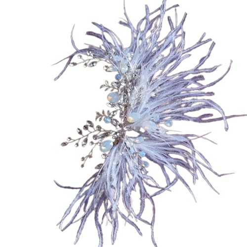 Vintage Weiß Gefiedertes Haarstück Mit Kristallen Für Braut Handgefertigtes Frauen Haarclip Hochzeit Ornament Party Tragen Schmuck Hochzeit Kopfstück von FIRSTXIU