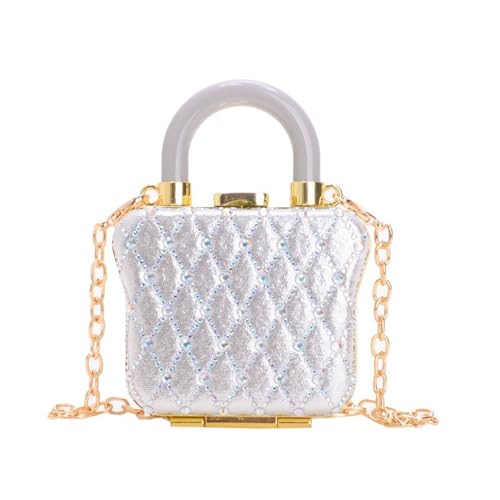 Weibliche Strasssteine Brauttasche Für Frauen Lippenstifte Handtasche Kleine Umhängetasche Mit Abnehmbarem Kettengurt Elegante Kupplung von FIRSTXIU