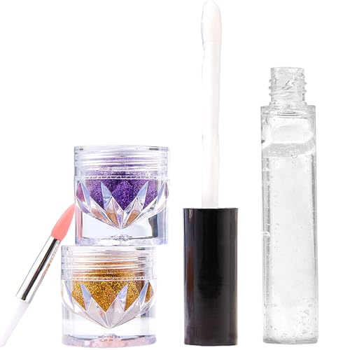 Zwei Farben Glitzer Lippen Set Make Up Lippenstift Gloss Lippenstiftpulver Für Nägel Kunst Zwei Farben Langlebig Für Frauen von FIRSTXIU