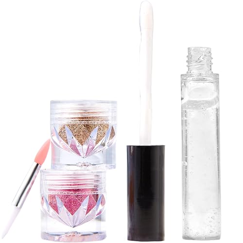 Zwei Farben Glitzer Lippen Set Make Up Lippenstift Gloss Lippenstiftpulver Für Nägel Kunst Zwei Farben Langlebig Für Frauen von FIRSTXIU