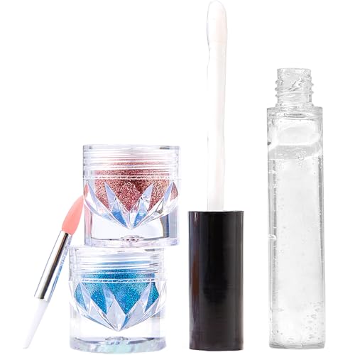 Zwei Farben Glitzer Lippen Set Make Up Lippenstift Gloss Lippenstiftpulver Für Nägel Kunst Zwei Farben Langlebig Für Frauen von FIRSTXIU