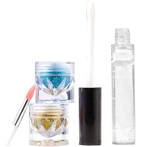 Zwei Farben Glitzer Lippen Set Make Up Lippenstift Gloss Lippenstiftpulver Für Nägel Kunst Zwei Farben Langlebig Für Frauen von FIRSTXIU