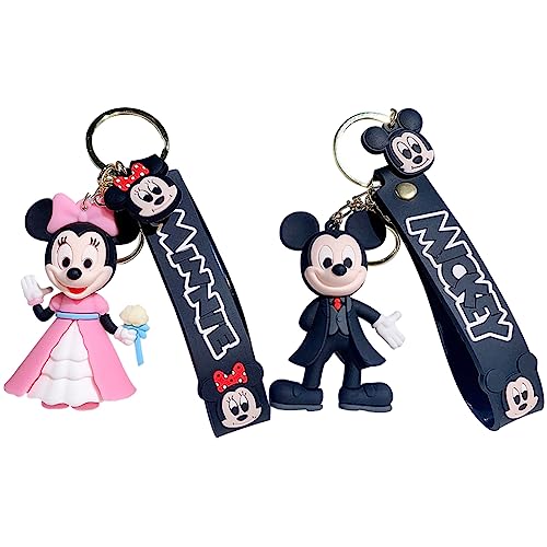 2 Stück Cartoon Schlüsselanhänger, Schlüsselanhänger, Netter Keychain, Schlüsselhänger Cartoon-Schlüsselanhänger Keyring für Unisex von FISAPBXC