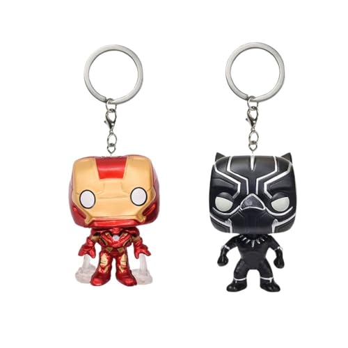 FISAPBXC Avengers Cartoon Schlüsselanhänger Anhänger Cartoon Schlüsselbund Stuff Ornament Marvel Schlüsselanhänger Anhänger Modell Puppe für sind für Rucksäcke Schlüssel Geeignet 2pcs von FISAPBXC