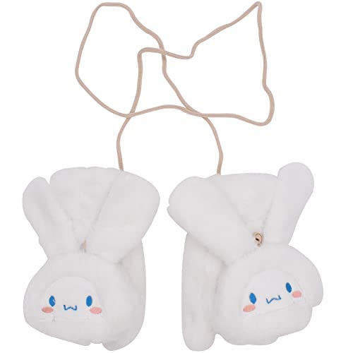 FISAPBXC Cartoon Handschuhe, Cinnamoroll Handschuhe Winter, Winter Warme Strickhandschuhe, Fäustlinge mit Knopf Klappe Warme Handschuhe für Weihnachts Geschenk Winter Lieferungen von FISAPBXC