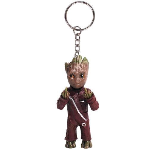 FISAPBXC Cartoon Schlüsselanhänger, 1 Stück Baby-Groot Schlüsselanhänger, Schlüsselbund Keyring Keychain, 3D Gummi Schlüsselanhänger, Schlüsselbund für Damen und Herren, Geburtstagsgeschenke von FISAPBXC