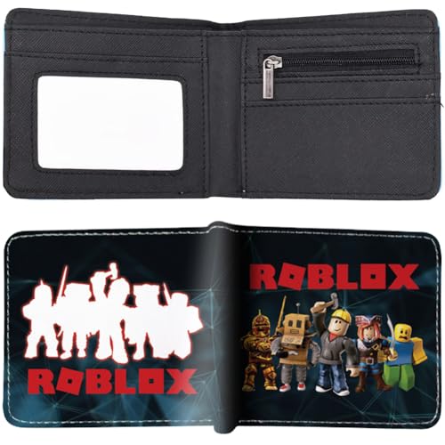 FISAPBXC Roblox Zweifach Karikatur Geldbörse Slim Herren Geldbeutel Portemonnaie Kinder Cartoon Wallet mit Brieftasche für Kinder Geburtstagsgeschenk von FISAPBXC