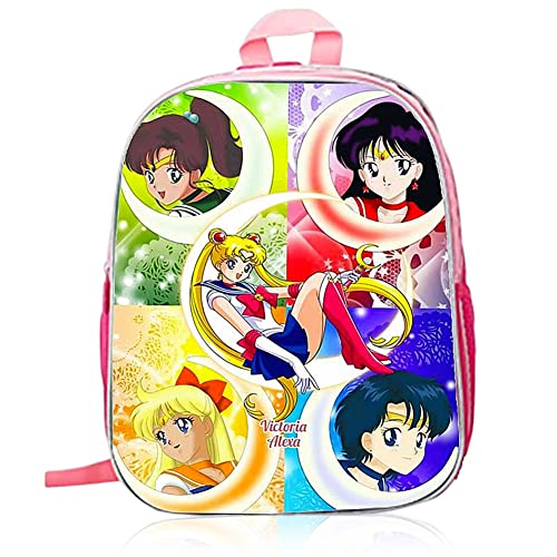 FISAPBXC Sailor Moon Rucksäcke, Niedlicher Cartoon-Rucksack, 3D gedruckte Cartoon Schultasche, Kinder Schulrucksack, Kinder Schultasche für Jungen Und Mädchen Um Zur Schule Verwendung -A von FISAPBXC