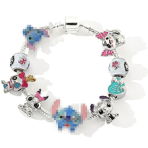 FISAPBXC Stitch Armband, S-titch Armband für Kinder, S-titch Silber Verstellbare Armbänder, S-titch Chain Bracelet, Armband Geschenk, Geburtstag Party Zubehör von FISAPBXC