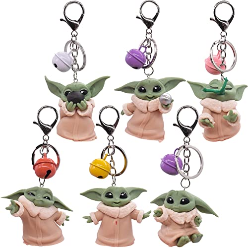 FISAPBXC Yoda Anime Schlüsselanhänger StarWars Figur Souvenir Schlüsselringe Schlüsselanhänger Geschenk für Kinder Mädchen Jugendliche 6 Stück von FISAPBXC