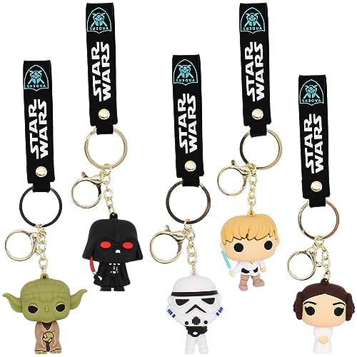 Yoda Schlüsselanhänger Anhänger Cartoon Schlüsselbund Stuff Ornament Star Wars Keychain Schlüsselanhänger Anhänger Modell Puppe für sind für Rucksäcke Schlüssel Geeignet 6pcs von FISAPBXC