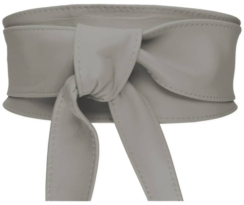 Fishinthesea - Bindegürtel 9cm Grau Super Soft Premium Taillengürtel Wickelgürtel Aus Nappaleder Zum Durchziehen von FISHINTHESEAShop