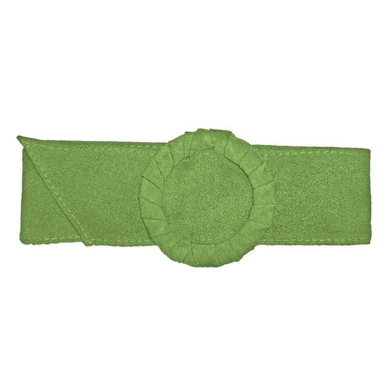 Fishinthesea - Super Boho Belt Apple Green Vintage Inspired Suede Belt With Large Round Buckle Handmade Statement Waist von FISHINTHESEAShop