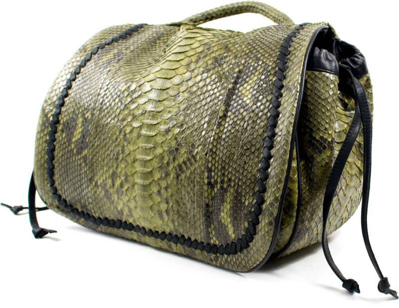 Fishinthesea - Core Bag Jungle Green Exklusive Python Leather Shopper Messenger von FISHINTHESEAShop