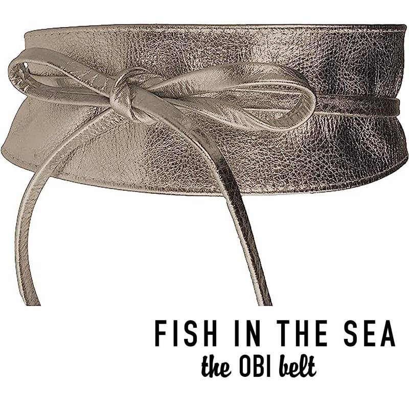 Fishinthesea - The Obi Belt Antic Gold Waist Belt Premium Echt Leder Taillengürtel Rindsleder Bindegürtel Länge 270 cm von FISHINTHESEAShop