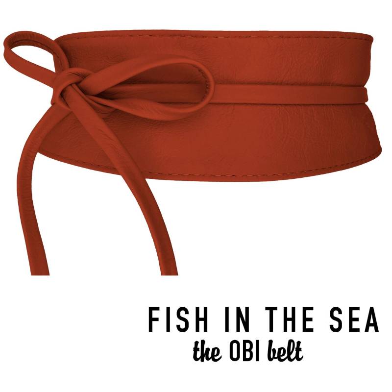 Fishinthesea - The Obi Gürtel Burned Orange Wickelgürtel Premium Echt Leder Taillengürtel Rindsleder Bindegürtel Länge 270cm von FISHINTHESEAShop