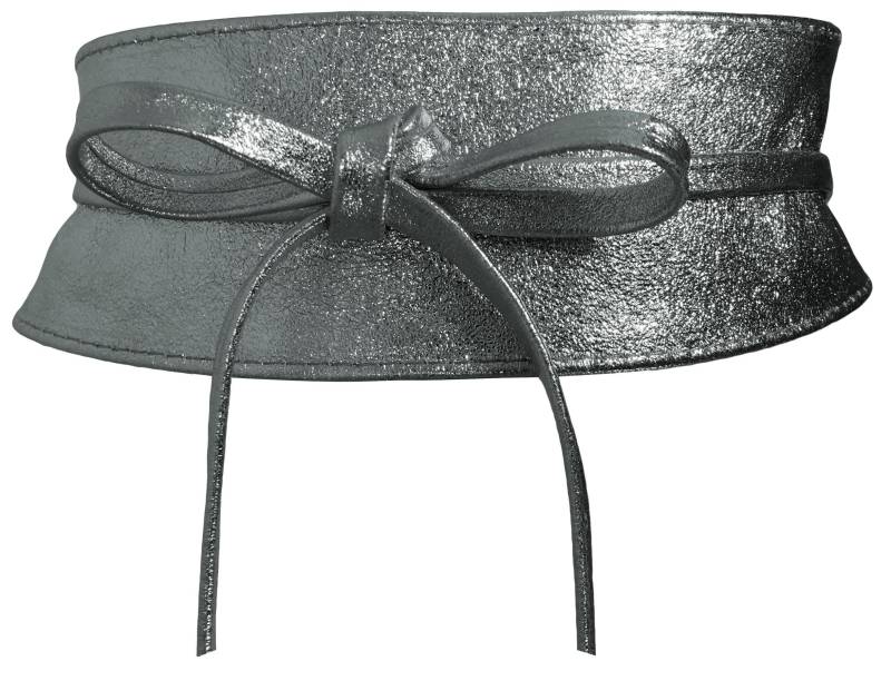 Fishinthesea - The Obi Gürtel Carbon Met. Wickelgürtel Premium Echt Leder Taillengürtel Rindsleder Bindegürtel Länge 270 cm von FISHINTHESEAShop