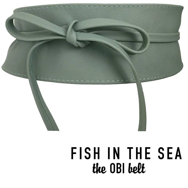Fishinthesea - The Obi Belt Jade Wickelgürtel Premium Echt Leder Taillengürtel Rindsleder Bindegürtel Länge 270 cm von FISHINTHESEAShop