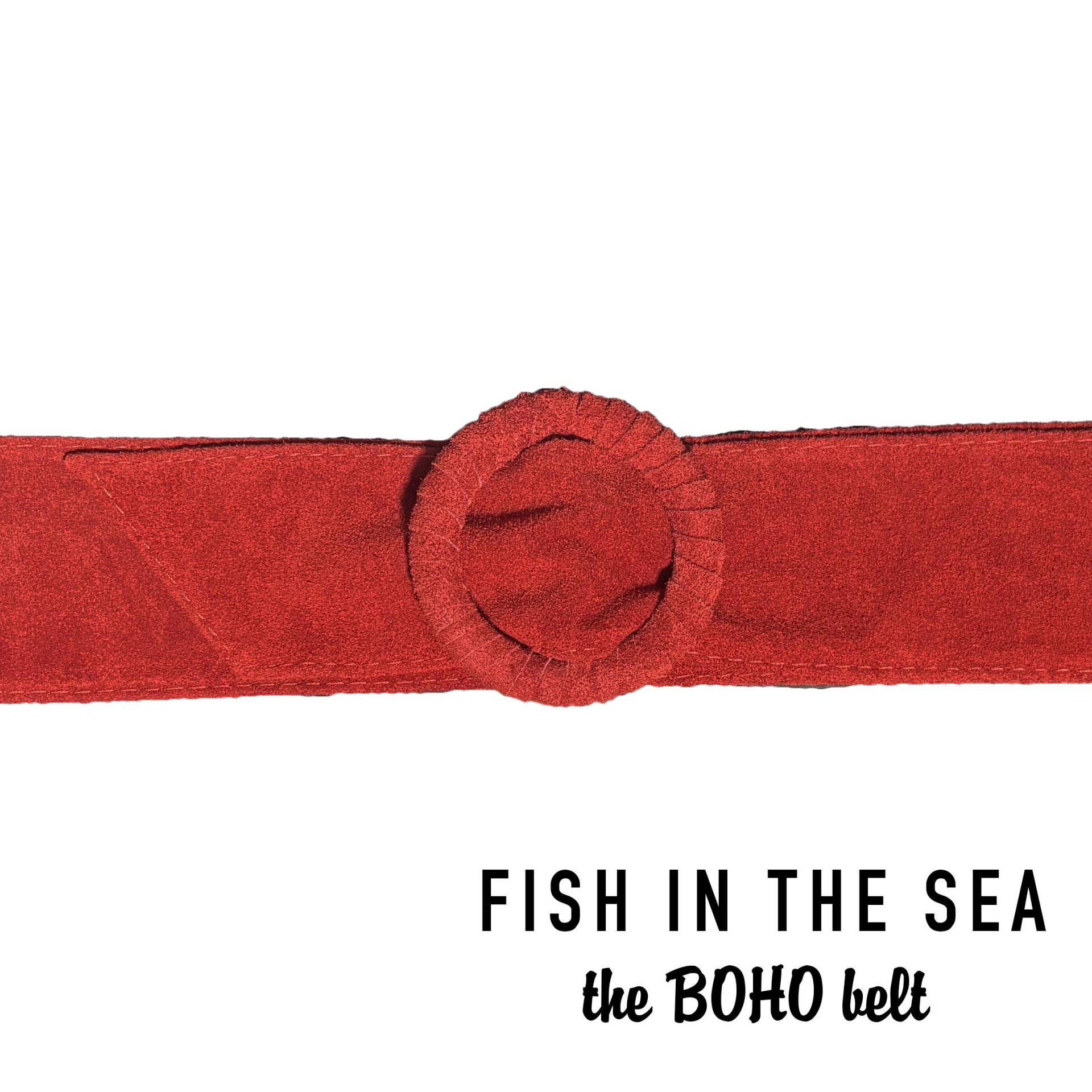 Fishinthesea - Super Boho Belt Rot Rich Red Premium Wildleder Gürtel Taillen Hüftgürtel Ibiza von FISHINTHESEAShop