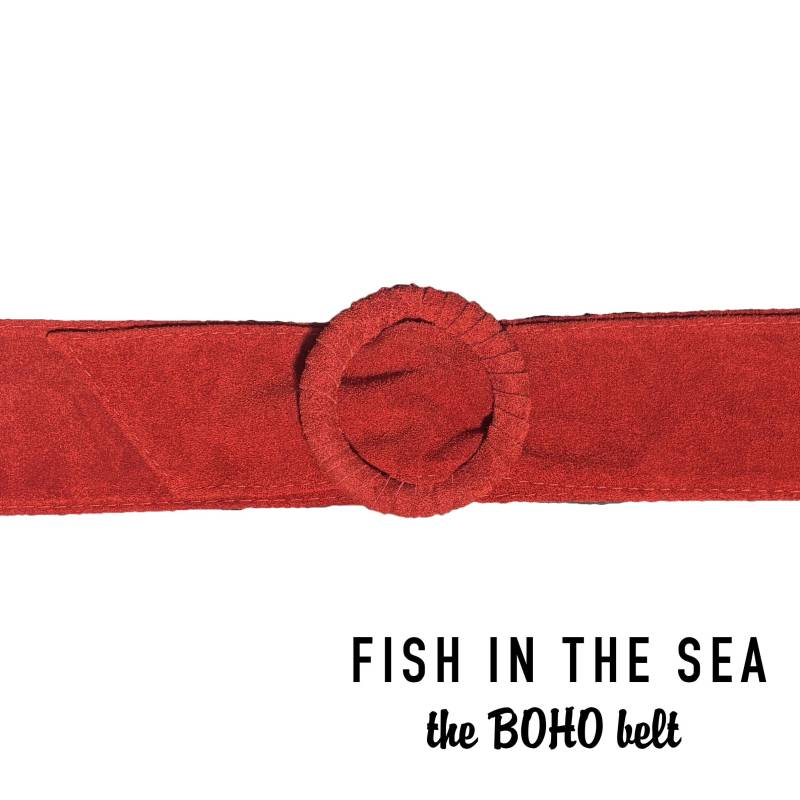 Fishinthesea - Super Boho Belt Rot Rich Red Premium Wildleder Gürtel Taillen Hüftgürtel Ibiza von FISHINTHESEAShop