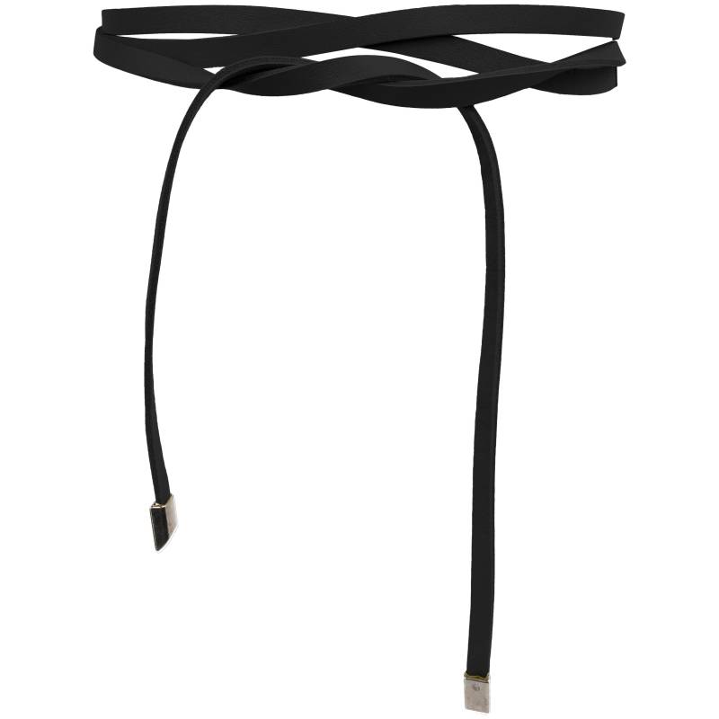 Fishinthesea - Super Slim Black 1cm Wide Obi Belt Taillengürtel- Waist in Real Leather Length Ca. 245cm, Multiple Colors von FISHINTHESEAShop