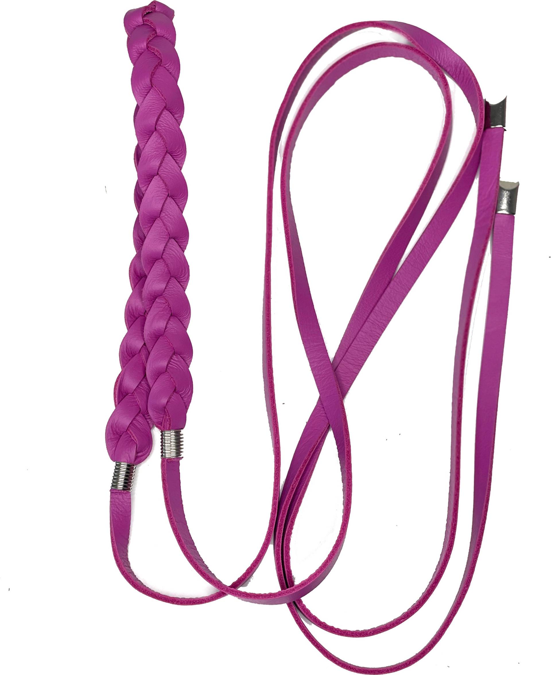 Fishinthesea - Super Slim Geflochten Fuchsia 1cm Schmaler Obi Gürtel Wickelgürtel Taillen Bindegürtel Echtleder von FISHINTHESEAShop