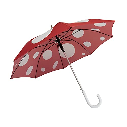 FISURA - Großer Automatischer Regenschirm Mit Knopf. Stabiler Bedruckter Jugendschirm. 106 cm Durchmesser. (Pilz, Rot) von FISURA