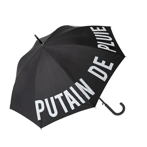 FISURA - Großer Regenschirm P*tain de pluie. Jugendschirm in schwarz. Automatischer Regenschirm mit Knopf. Starker winddichter Regenschirm. 106 Zentimeter im Durchmesser. von FISURA