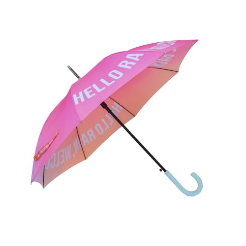 FISURA - Großer Regenschirm. Jugendschirm. Automatischer Regenschirm mit Knopf. Stabiler bedruckter Regenschirm. 106 cm Durchmesser. (Welcome back, herabgestuft) von FISURA