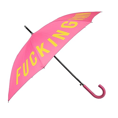 FISURA Großer Regenschirm Fucking Rain - Jugendregenschirm in Rosa - Automatischer Regenschirm mit Knopfdruck - Robuster Windschutz - 106 cm Durchmesser von FISURA