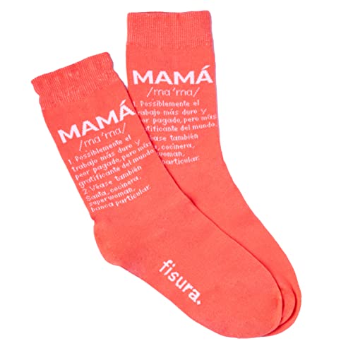 FISURA - Original Mom Socken für Frauen in Rosa. Geschenk-Socken. Ein Paar hohe Socken. Zusammensetzung: Baumwolle und Polyester. Größe: 35-41. von FISURA