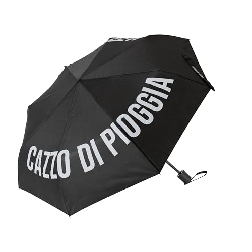 FISURA – Faltbarer Regenschirm Cazzo Di Pioggia in Schwarz. Automatischer Taschenschirm für Damen. Stabil, kompakt und windfest. Ideal für jedes Wetter. Geöffnet: 96 cm Durchmesser. von FISURA