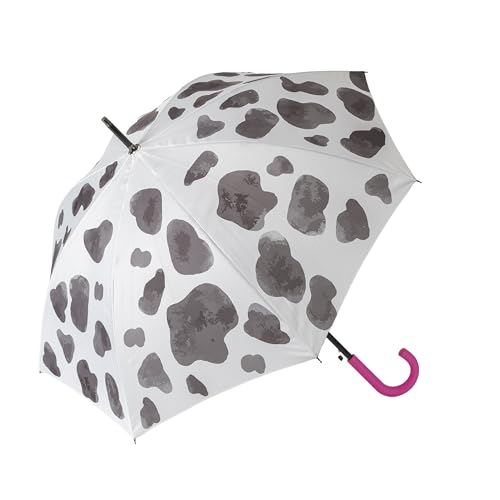Fisura – Großer Regenschirm Kuh. Jugendlicher Regenschirm mit Kuhmuster. Automatischer Regenschirm mit Knopf. Windfester, robuster Regenschirm. 106 cm Durchmesser. von FISURA