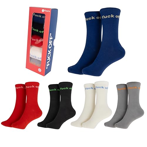 FISURA – Lustige Socken f*ck off. 5er-Pack originelle Unisex-Socken mit einzigartigen Mustern und Designs. Bedruckte Baumwollsocken für Herren und Damen. von FISURA
