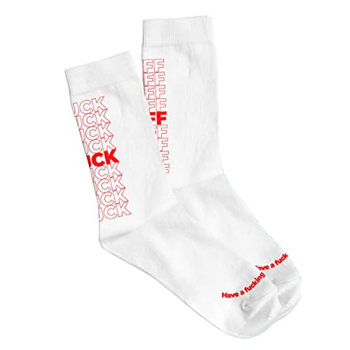 Fisura - Original "F*** off" Socken für Männer in rot. Geschenk-Socken. Ein Paar hohe Socken. Zusammensetzung: Baumwolle und Polyester. Größe: 41-45. von FISURA