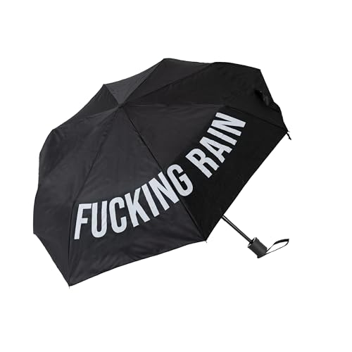 FISURA - Originaler faltbarer Regenschirm f*cking rain“. Mini-Regenschirm in Schwarz und Weiß. Kleiner Damenregenschirm. Automatischer faltbarer Regenschirm. Reise-Regenschirm. von FISURA