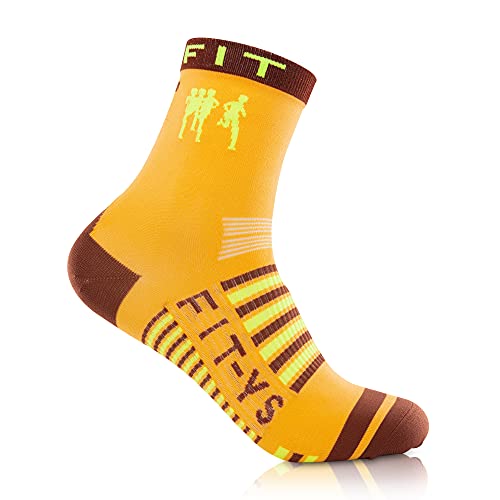 FIT-YS 2/4 Socks - Laufsocken für Männer und Frauen mit Anti-Blasen Schutz, von Sportlern für Sportler entwickelt / Sportsocken atmungsaktiv & seemless (One Size, orange/mangold/henna) von FIT-YS