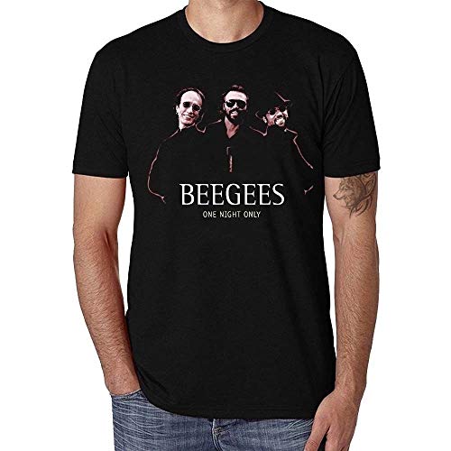 FIT 100% Cotton Casual Slim Funny Grapgic Short Sleeves Bee Gees T-Shirt for Men von FIT