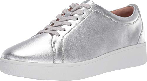 Fitflop Damen Rally Leder Sneaker, Silver, 40 EU von Fitflop