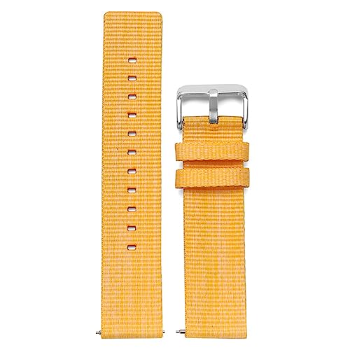 FITIOS Uhrenarmbänder, Canvas-Uhrenarmband 18–22 mm, Schnellverschluss(Yellow,22mm) von FITIOS