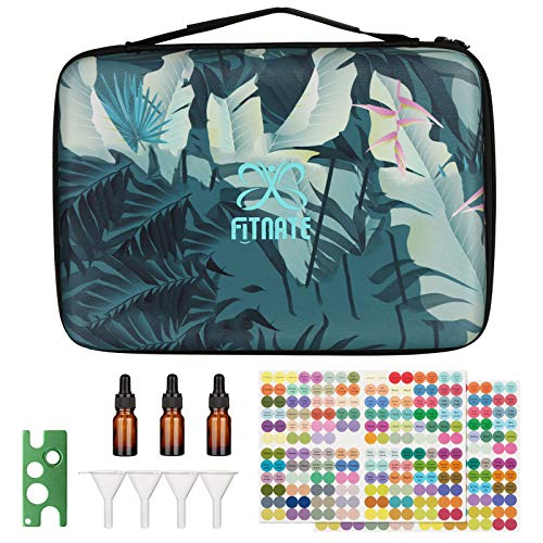 FITNATE ätherisches Öle Tasche, Essential Oil bag für 70 Flaschen mit 5/10/15ML, Perfekt für Young Livng&Doterra, Reisen, Hartschale, Wasserdicht, Mit Flaschenöffner und Aufkleber und kleinem Trichter von FITNATE