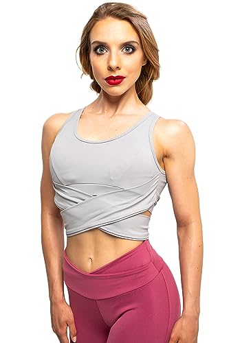 FITNESS4HAPPYNESS Designer Damen Sport Gym Fitness BH - Grace - Top Ohne Bügeln Bustier Yoga BH Gepolsterter Bra Crop Top Damen BH Starker Halt Große Größe Gepolstert Fitness Lauf Joggen von FITNESS4HAPPYNESS