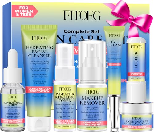 Unverzichtbar für Reisen, Korea Hautpflegeset, Feuchtigkeitsspendendes Gesichtspflege-Set für Teenager, Kinder und Frauen, Hautpflegeset, Geschenk für Teenager Unverzichtbar für Reisen, Korea Hautpflegeset, Feuchtigkeitsspendendes Gesichtspflege-Set für Teenager, Kinder und Frauen, Hautpflegeset, Geschenk für Teenager von FITOEG