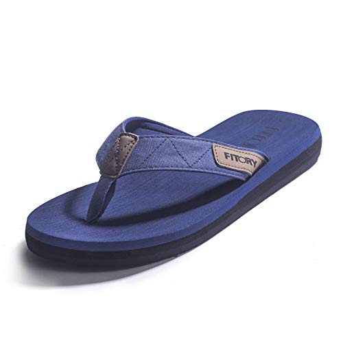 FITORY Herren Flip Flops Beach Sandalen Surfen Zehentrenner Sommerschuhe Blau Gr.39 von FITORY