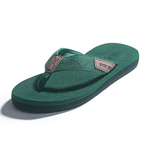 FITORY Herren Flip Flops Beach Sandalen Surfen Zehentrenner Sommerschuhe Grün Gr.42 von FITORY