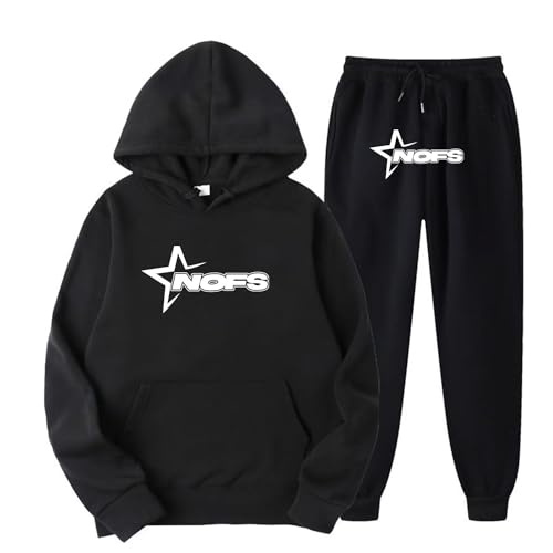 Corteiz 2-Piece Hoodie, NOFS Sports Suit,Men's Jogging Suit, Tracksuit, Sports Suit, Letter Print Loose Hoodies and Jogging Bottoms, Y2K for Men, Y2K Hip Hop Streetwear, Unisex von FITTAR