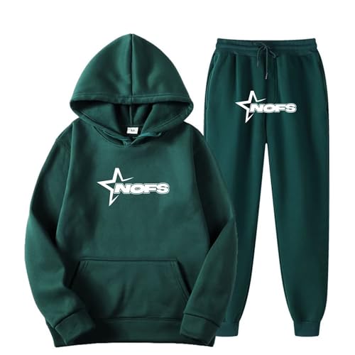 Corteiz 2-Piece Hoodie, NOFS Sports Suit,Men's Jogging Suit, Tracksuit, Sports Suit, Letter Print Loose Hoodies and Jogging Bottoms, Y2K for Men, Y2K Hip Hop Streetwear, Unisex von FITTAR